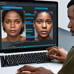 Addressing Bias in AI**

Prompt: Diverse group of people collaborating on a computer screen displaying complex AI code, with visual cues emphasizing fairness, inclusion, and removal of biased data. The scene should convey the importance of ethical AI development and minimizing discrimination. Clean, modern design aesthetic.

**